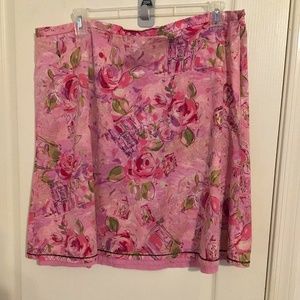 Pink abstract floral design fully lined Liz Claiborne Skirt